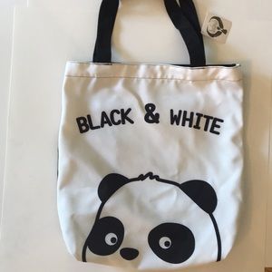 NWT Black and White Panda High quality Tote cute